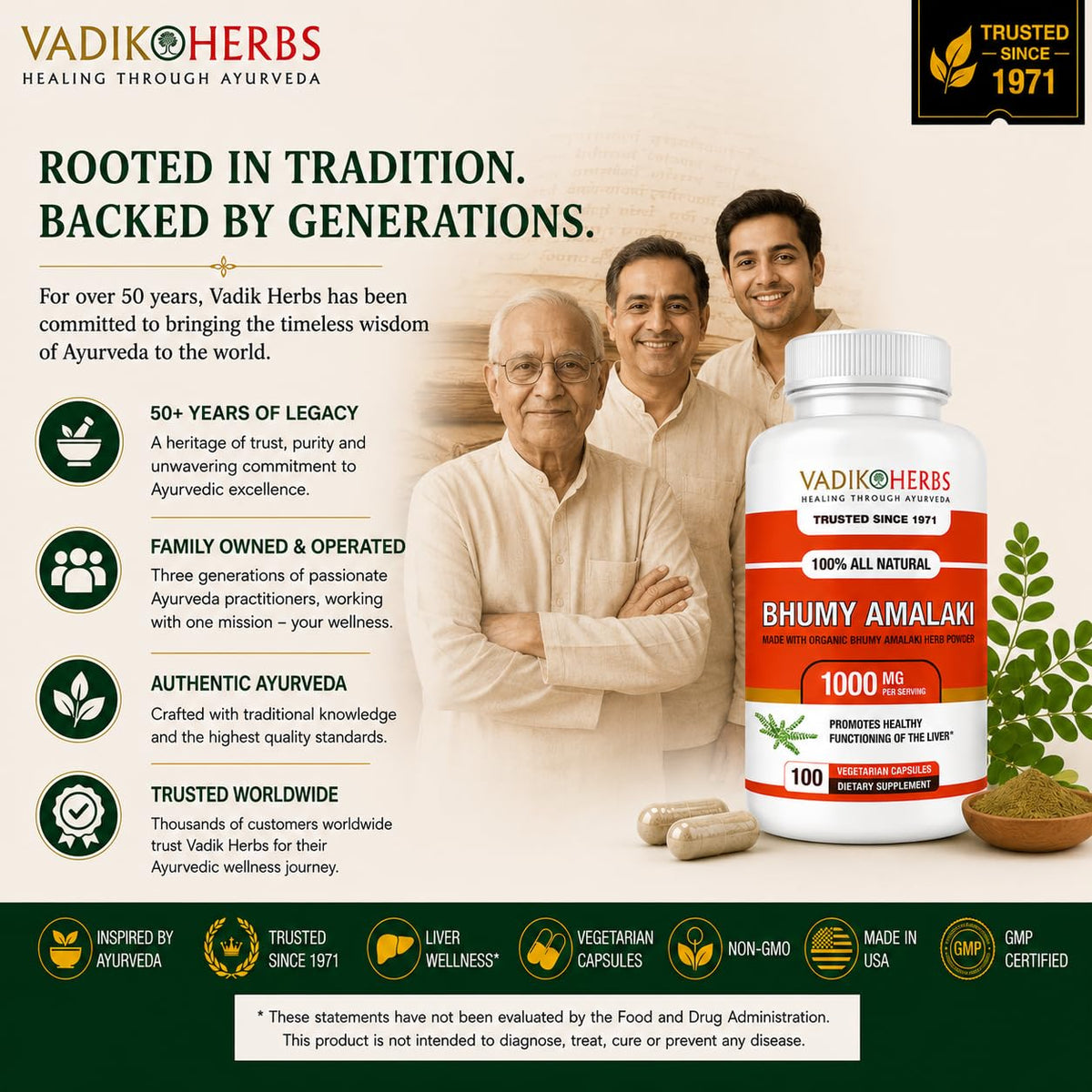 Vadik Herbs Organic Bhumy Amalaki Liver Support - 100 Capsules - image 5