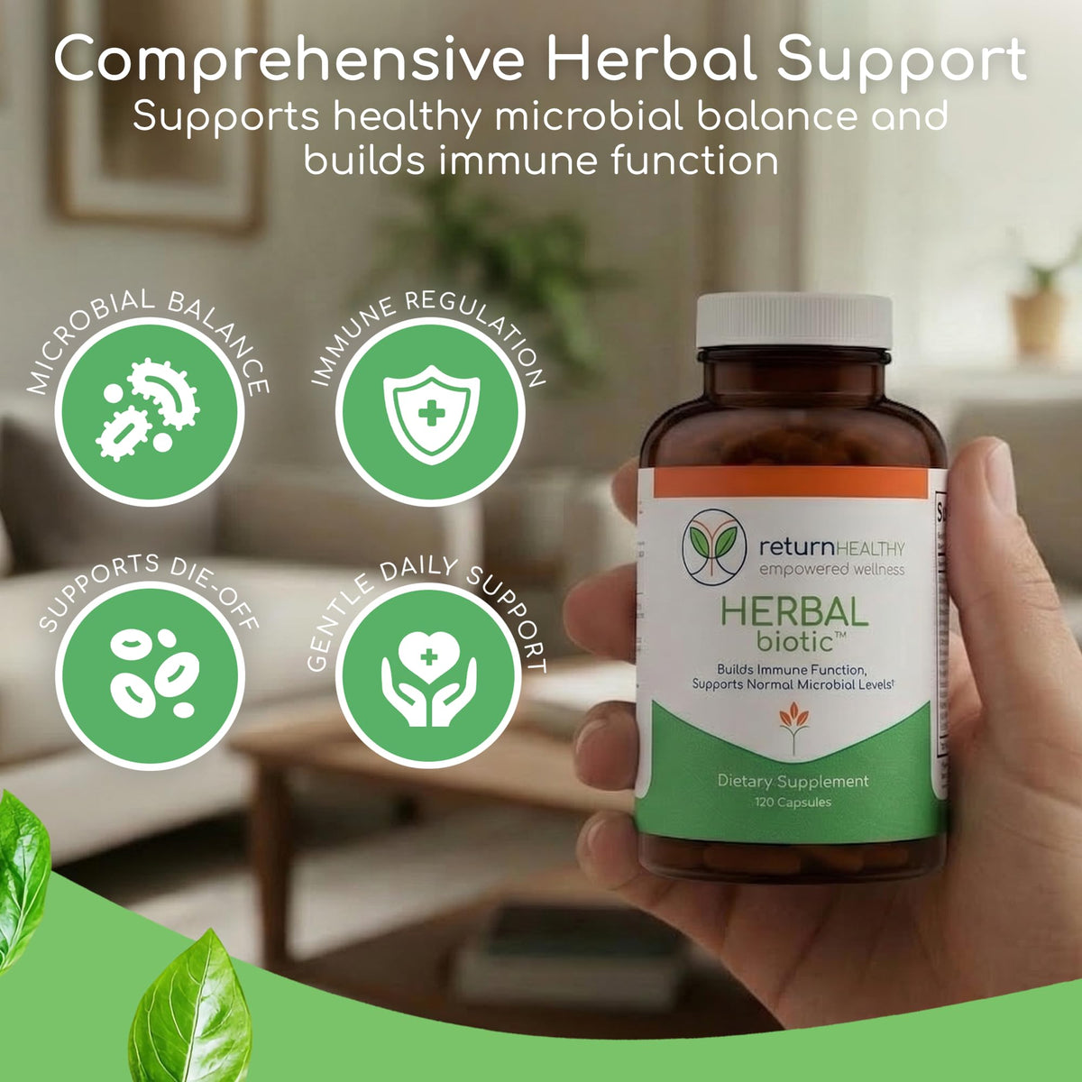 Return Healthy Herbal Biotic Immune Support - 120 Capsules - image 3
