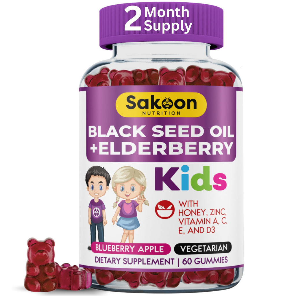 Sakoon Nutrition Elderberry Gummies for Kids with Black Seed Oil - 60 Gummies
