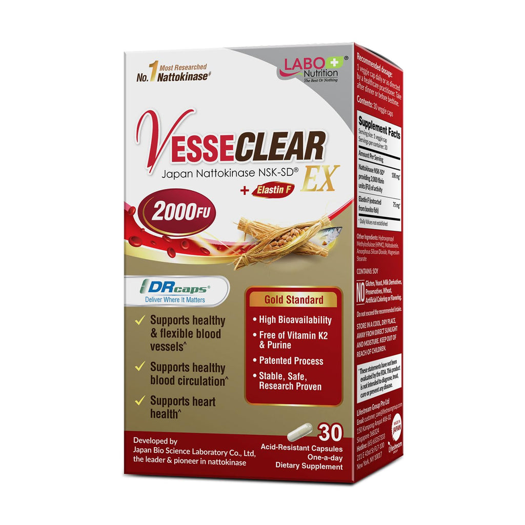 LABO Nutrition VesseCLEAR EX Nattokinase NSK-SD - 30 Capsules