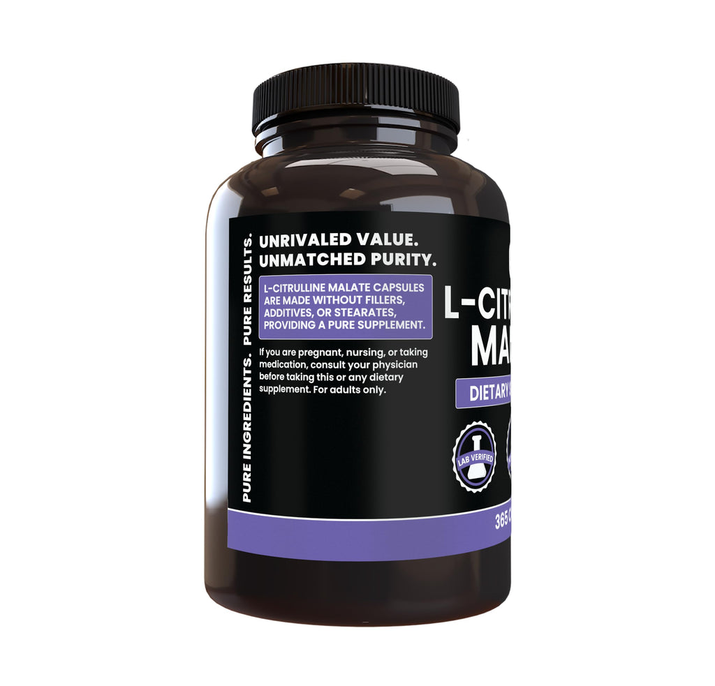 Pure Original Ingredients L-Citrulline DL-Malate - 365 Capsules - image 3