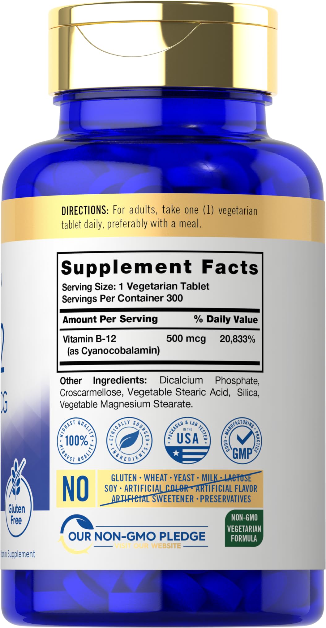 Carlyle Vitamin B-12 500mcg - 300 Tablets - image 2