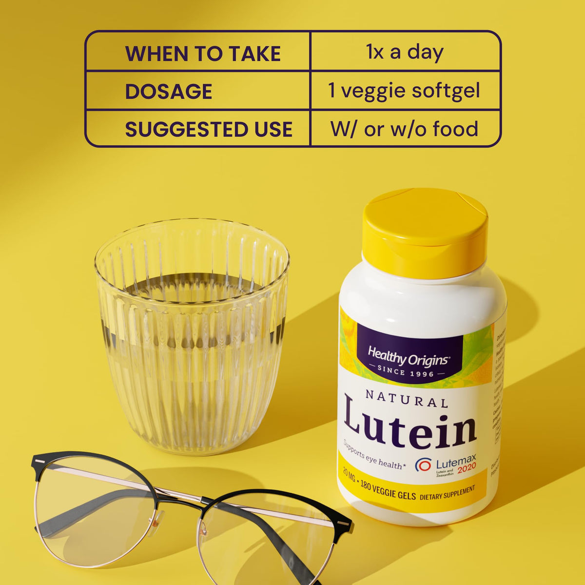 Healthy Origins Lutein Lutemax 2020 20 mg Eye Support - 180 Softgels - image 5