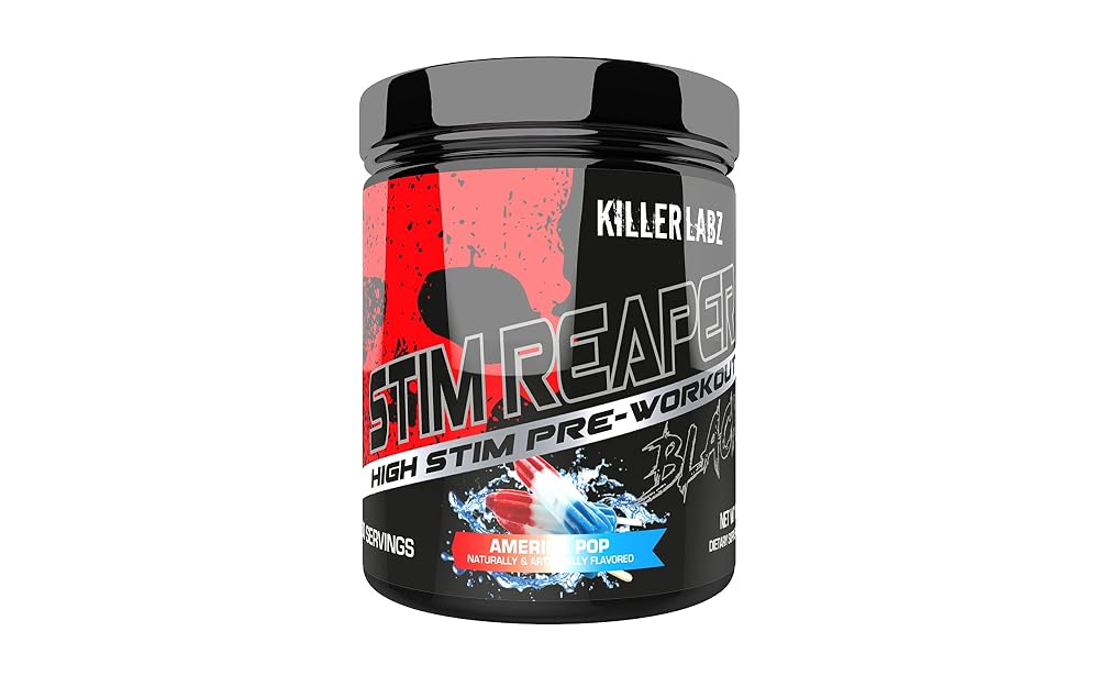 KILLER LABZ Stim Reaper Black High Stimulant Pre-Workout Powder - 30 Servings