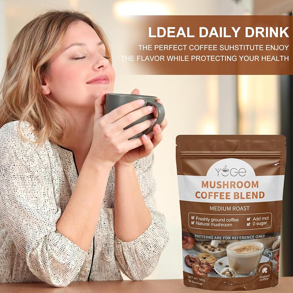 YEGE Mushroom Coffee 6 Adaptogenic Mushrooms for Focus - 30 Servings - image 7