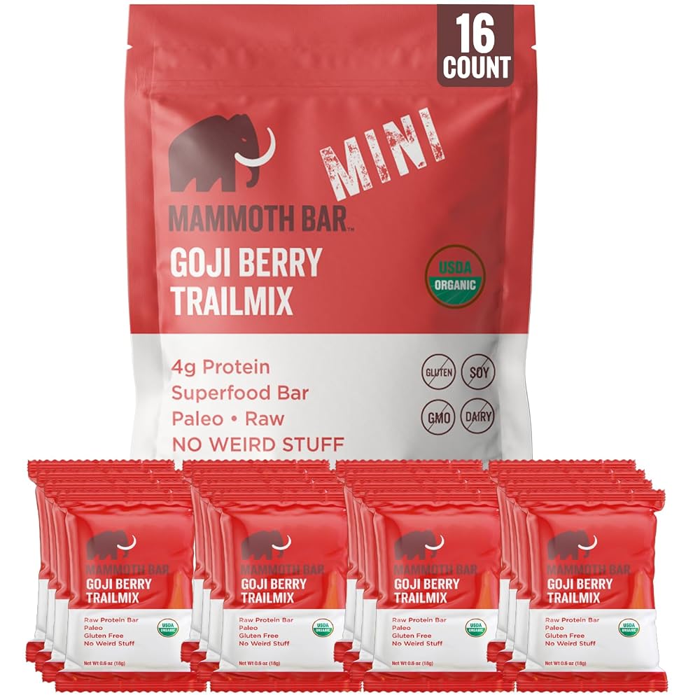 Mammoth Bar Minis - Organic Snack Bar Packed with 4g Protein. Paleo.