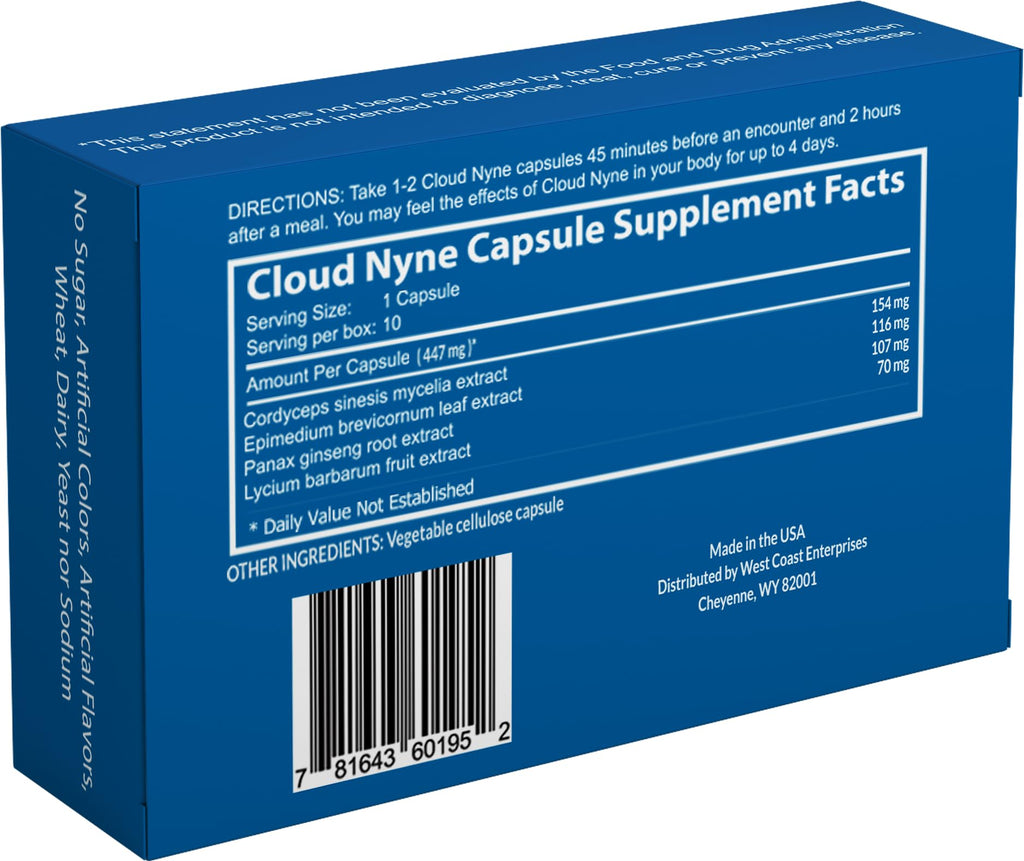 West Coast Herbs Cloud NYNE Natural Male Stimulant - 10 Capsules - image 2