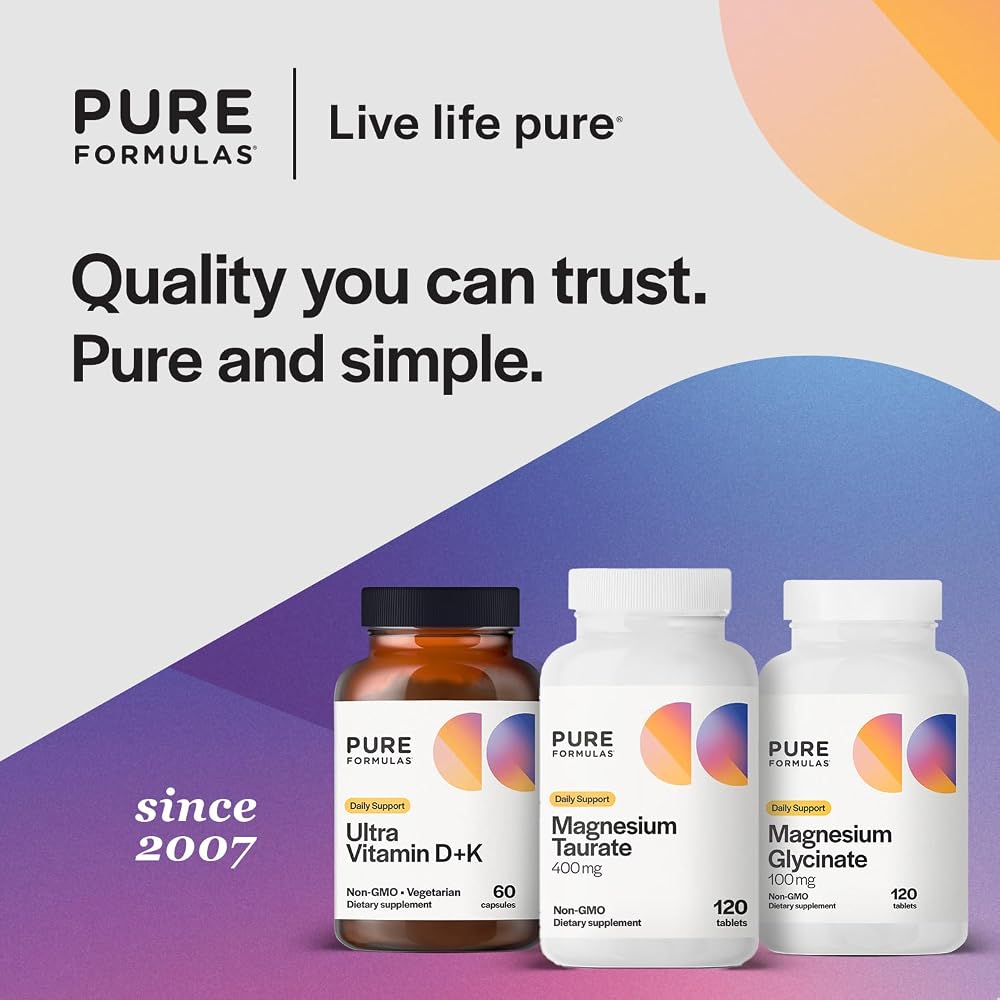 PureFormulas Magnesium Taurate 400mg - 120 Tablets - image 6