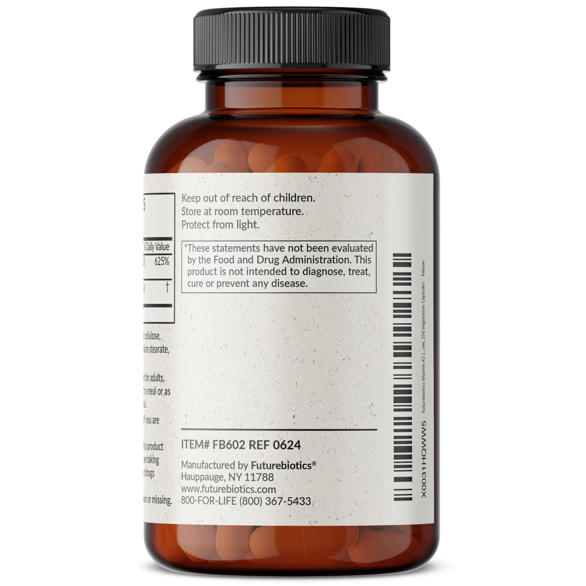 Futurebiotics Vitamin K2 (MK7) with D3 Supplement - Bone and Heart