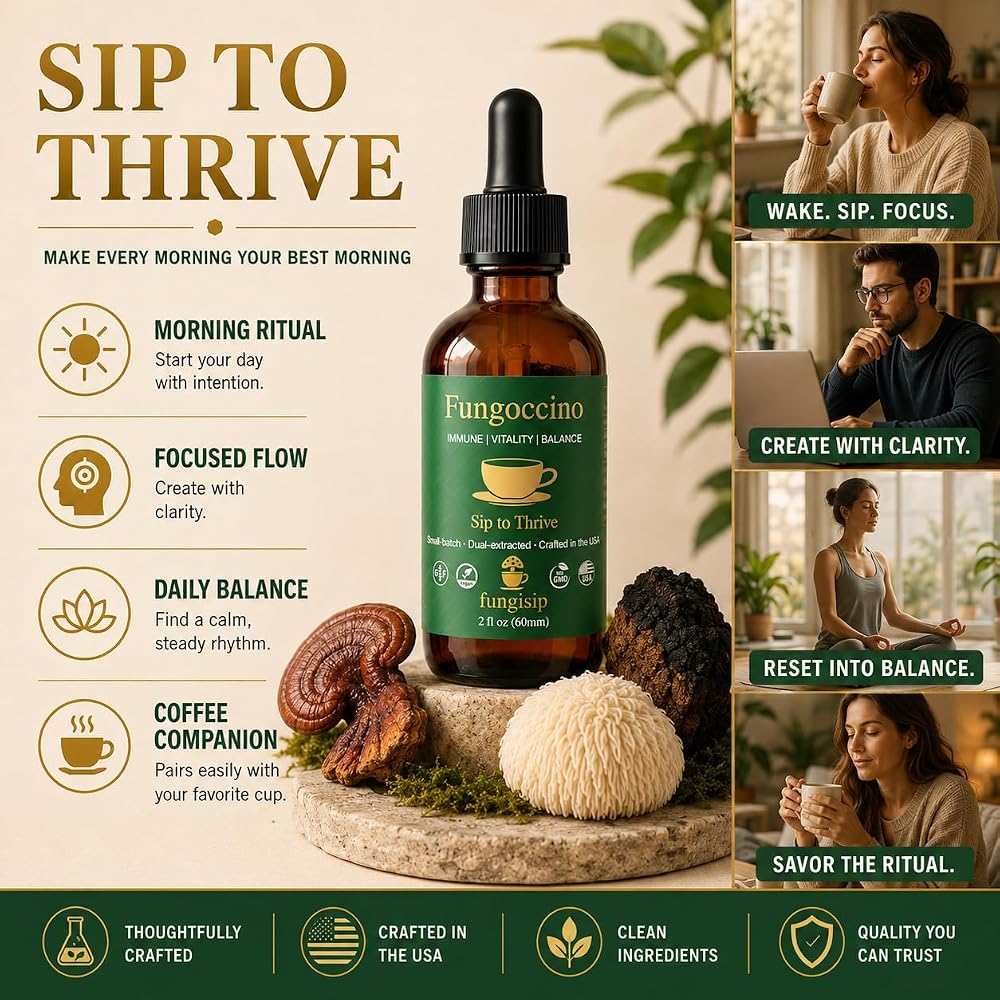 FUNGISIP Fungoccino Mushroom Coffee Booster Drops - 2 oz - image 9