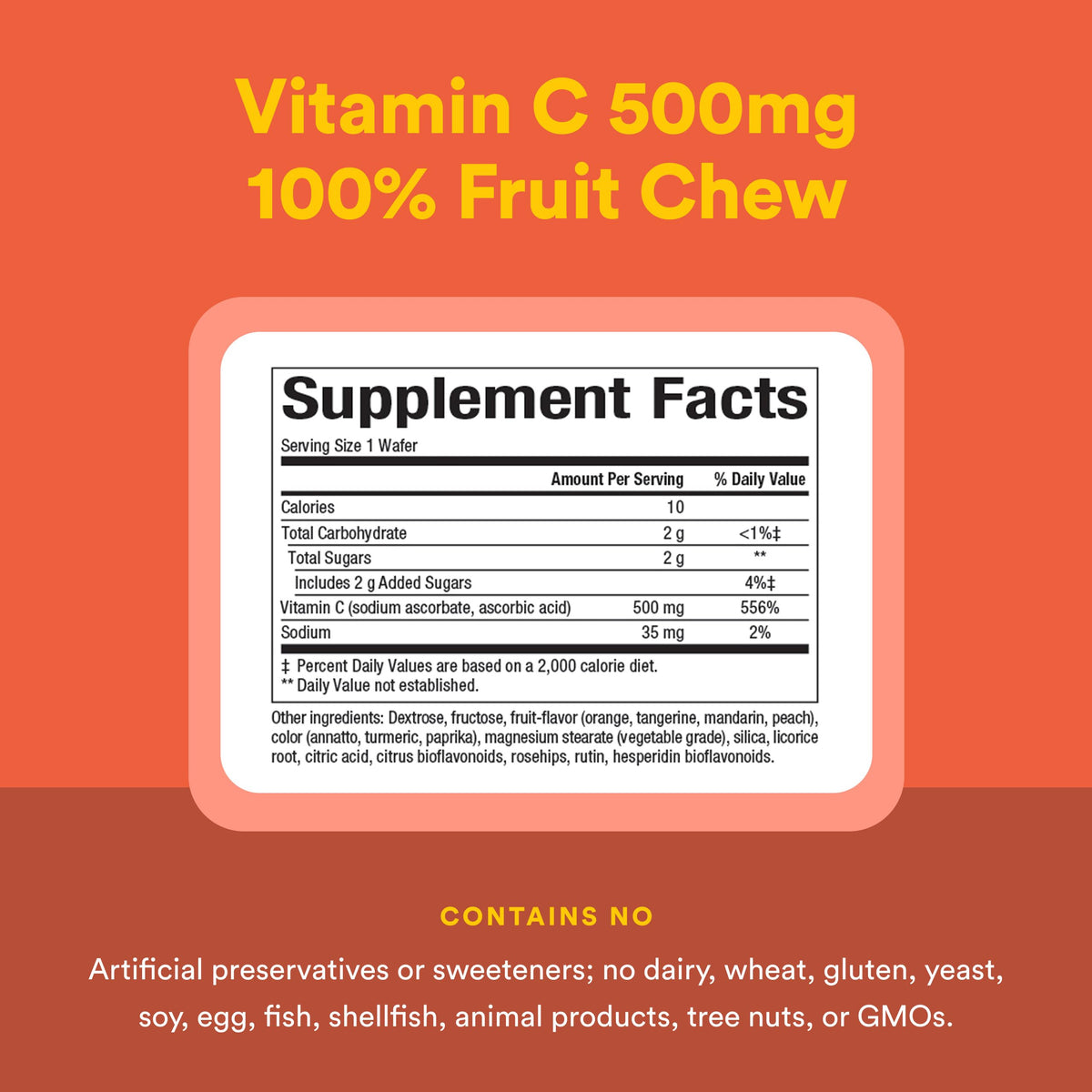 Natural Factors Kids Chewable Vitamin C 500 mg Wafers