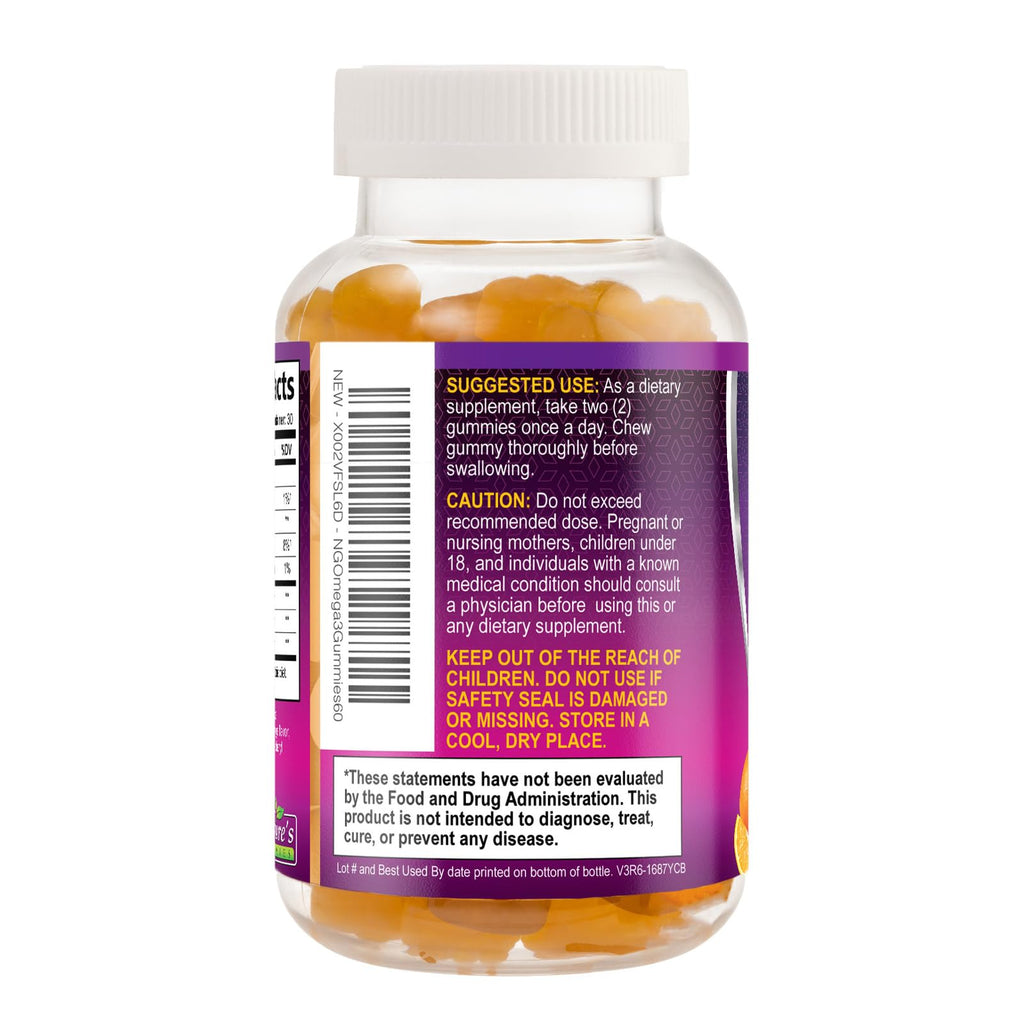 Nature's Nutrition Omega 3 Fish Oil Gummies - Extra Strength Omega-3