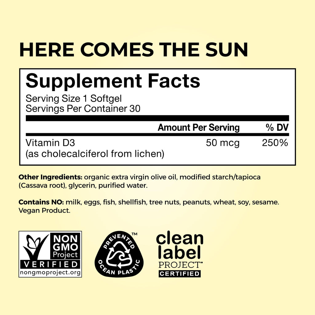 HUM Here Comes The Sun Vitamin D3 Immune Support - 30 Softgels - image 5