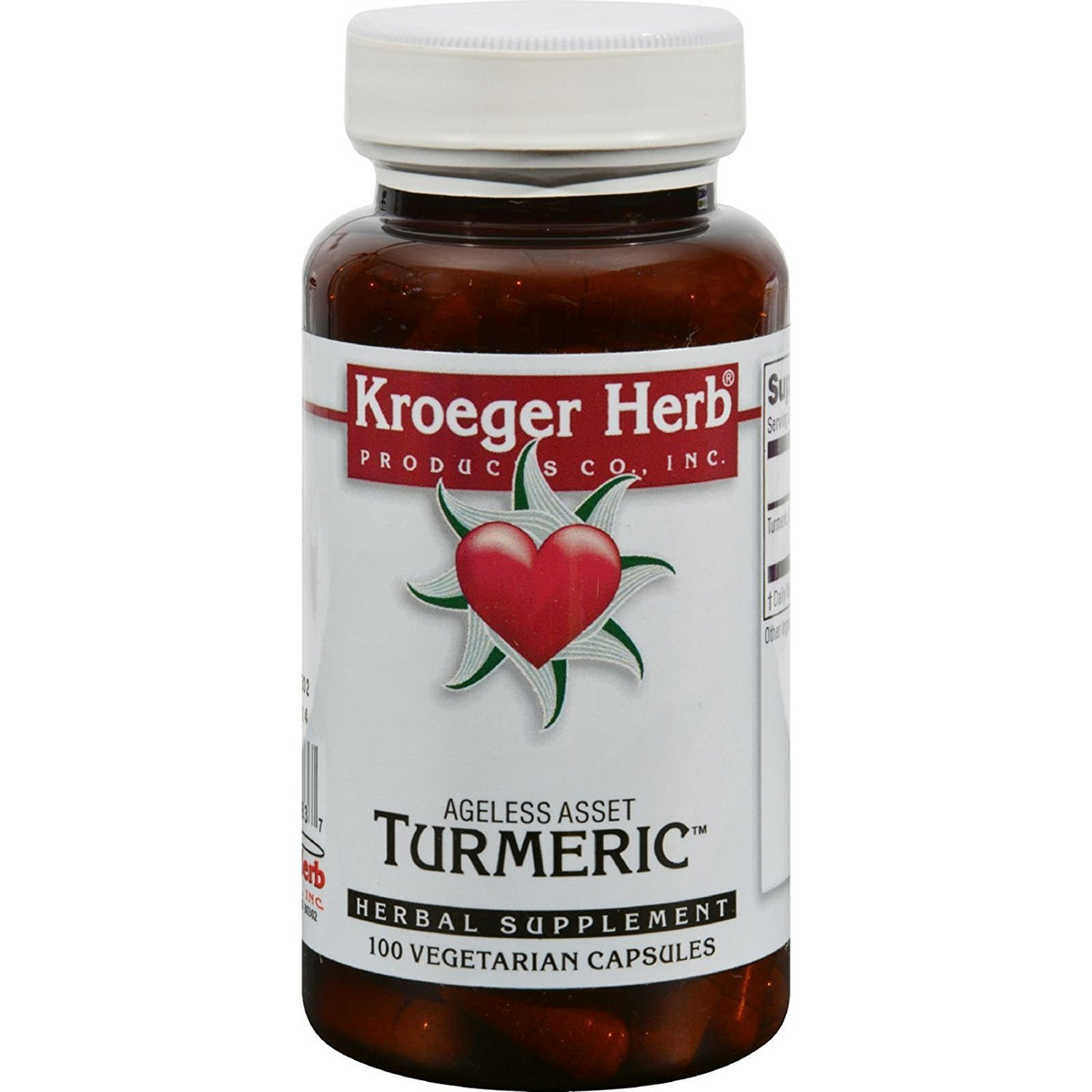 Kroeger Herb Turmeric Herbal Supplement - 200 Vegetarian Capsules
