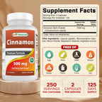 Best Naturals Cinnamon 500 mg - 250 Capsules - image 2