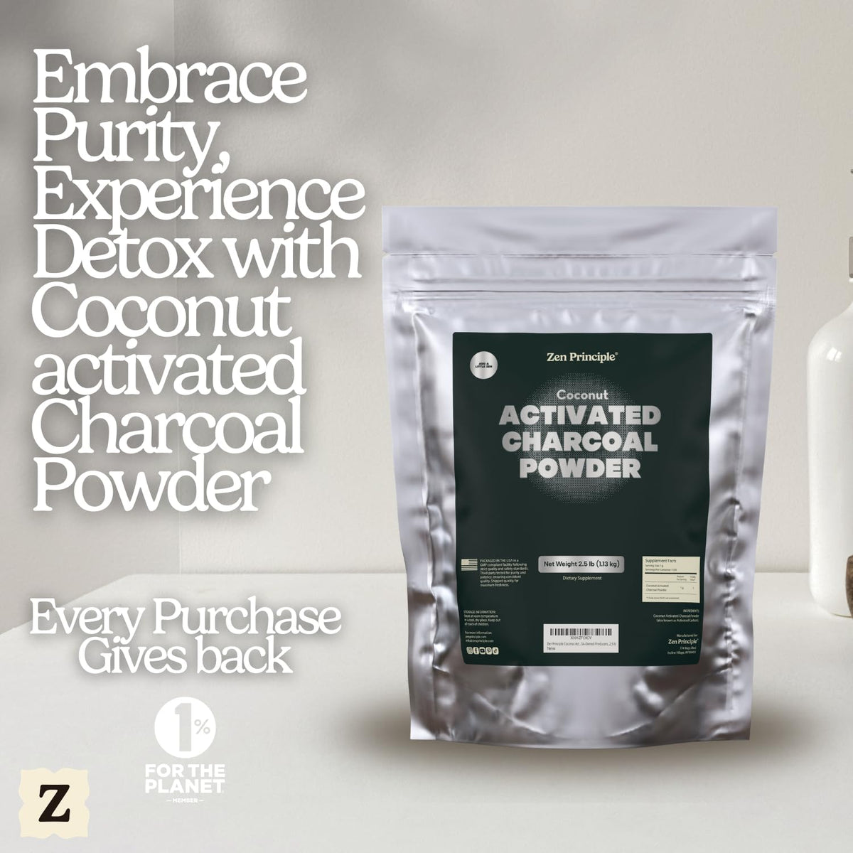 Zen Principle Coconut Activated Charcoal Powder - 40 oz - image 4