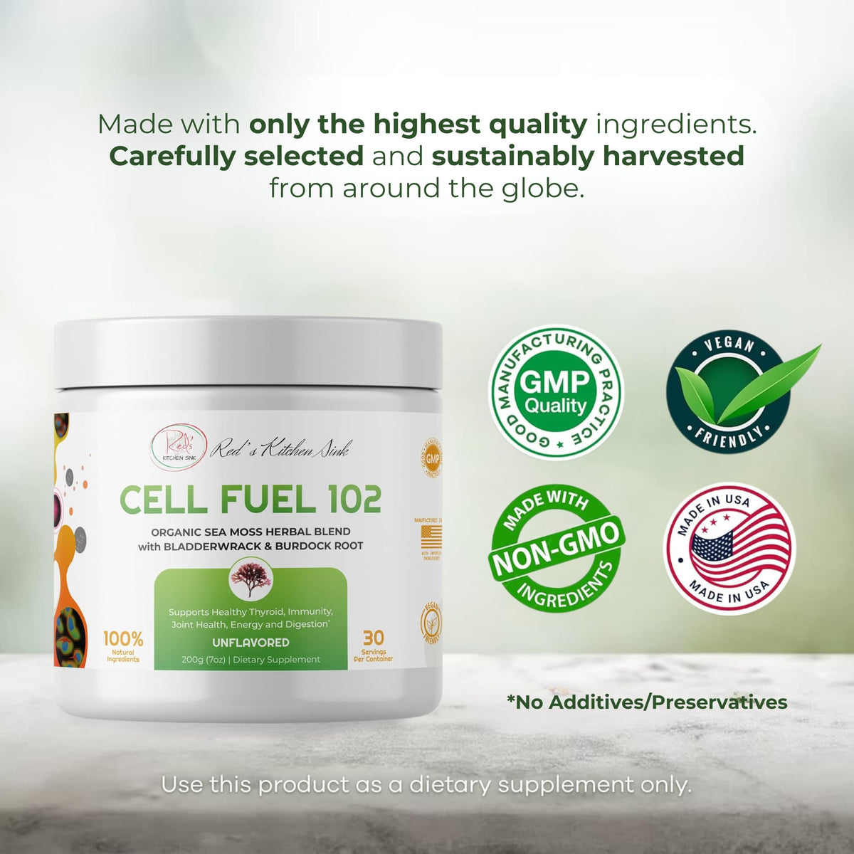 Red's Kitchen Sink Cell Fuel 102 Sea Moss Powder - 30 Servings - image 6