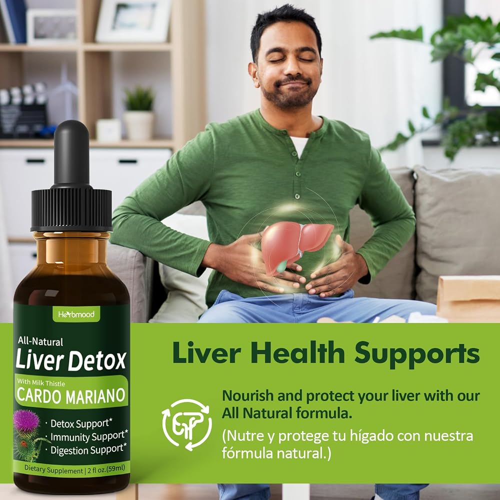 Herbmood Milk Thistle Liver Detox Drops,Herbal Detox Liquid.