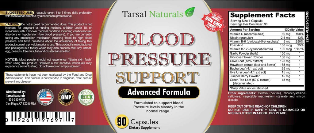 Tarsal Naturals Blood Pressure Support Advanced Formula - 90 Capsules - image 4
