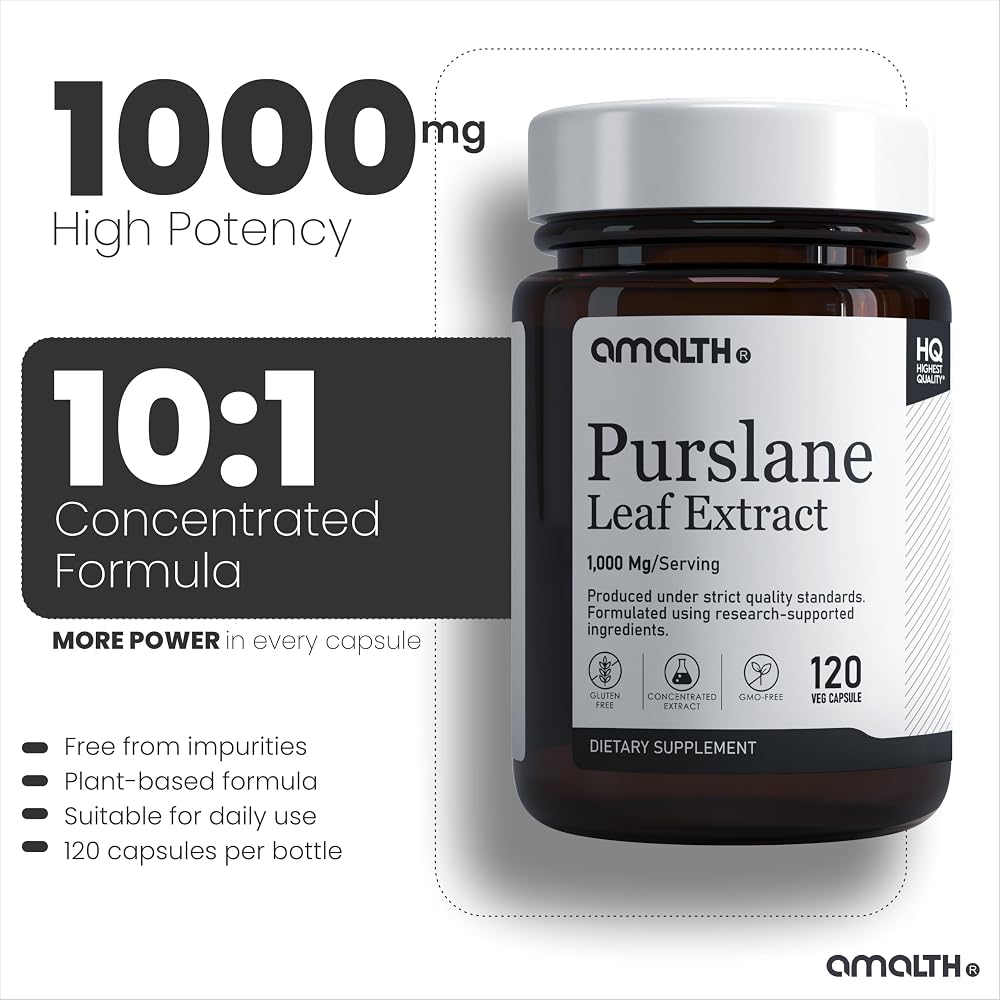 AMALTH Purslane Capsules Herbal Supplement - 120 Count - image 4
