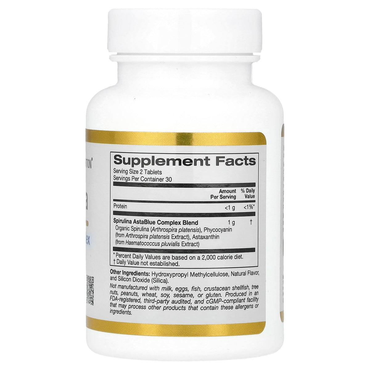 California Gold Nutrition Spirulina AstaBlue Complex - 60 Tablets - image 2