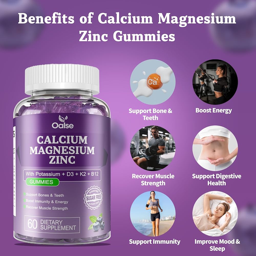 OALSE Calcium Magnesium Zinc Gummies