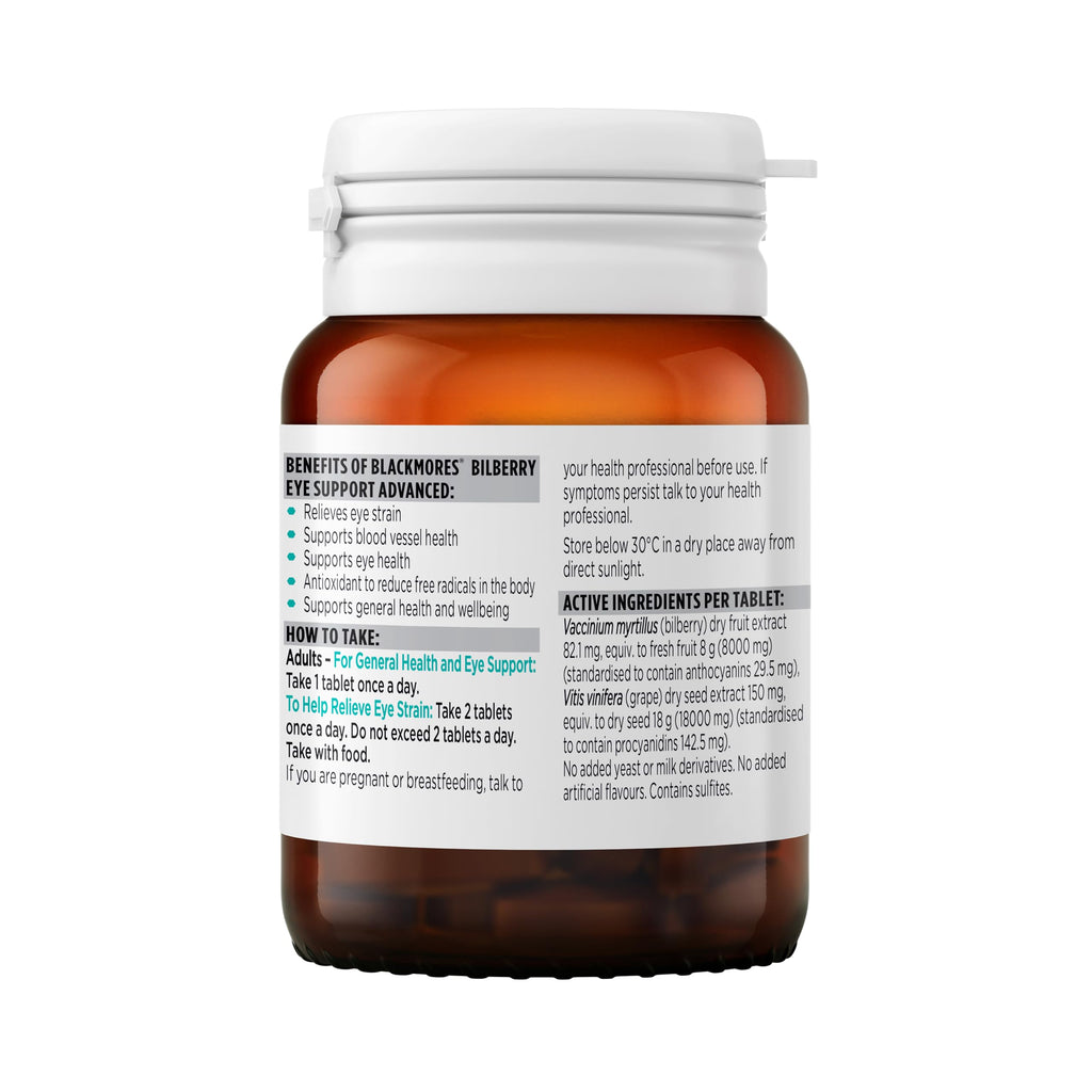 Blackmores Bilberry Eye Support Advanced - 30 Tablets - image 3
