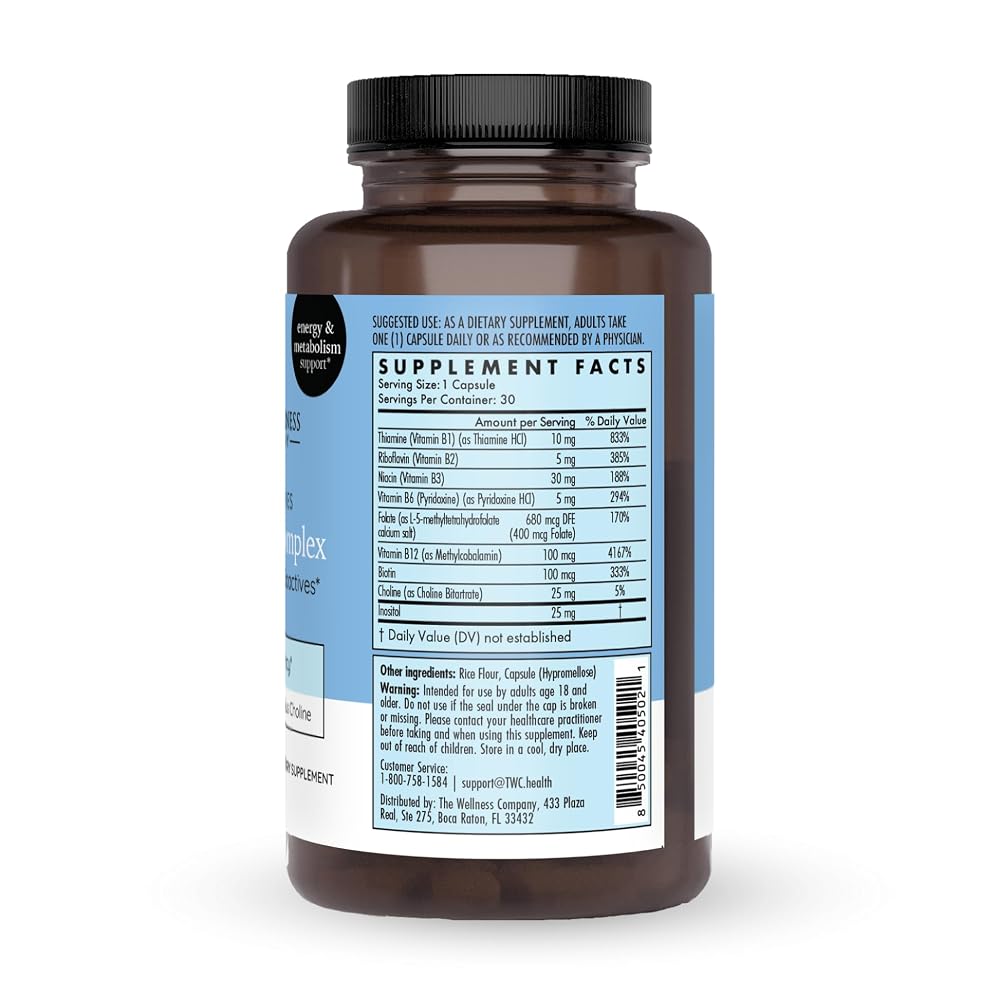 The Wellness Company Vitamin B Complex All 8 B Vitamins - 30 Capsules - image 3