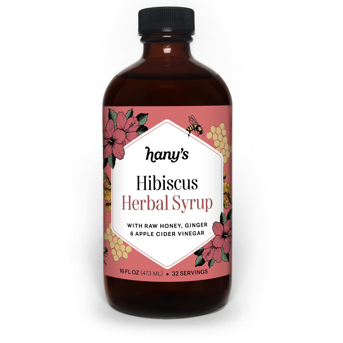 Hany's Harvest Hibiscus Ginger Herbal Syrup - 16 fl oz