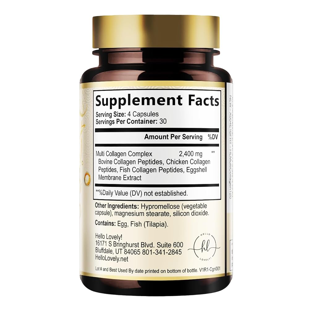 Hello Lovely! Multi Collagen Peptides for Women & Men - 2400mg