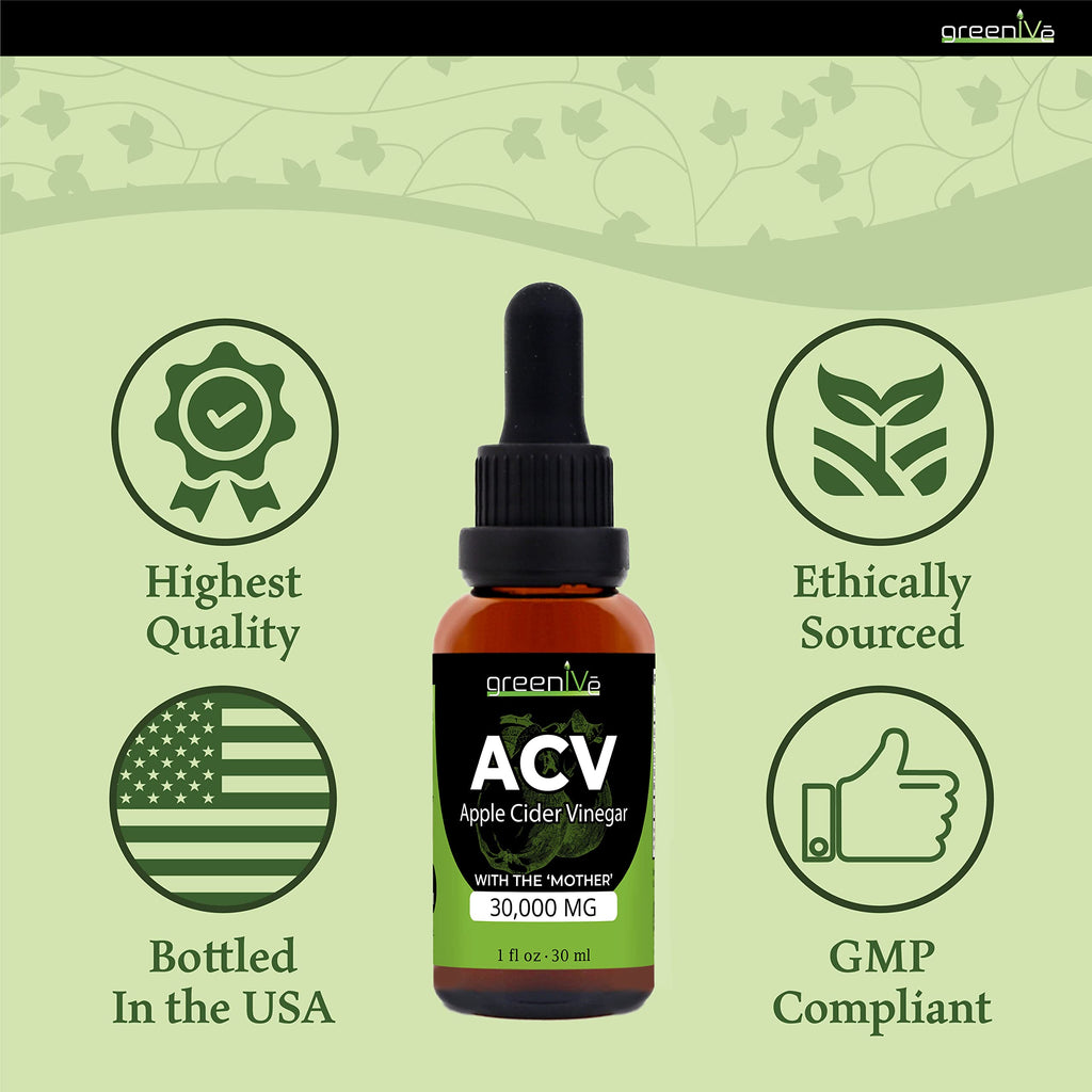 GreenIVe Apple Cider Vinegar Drops with The Mother - 1 fl oz - image 3