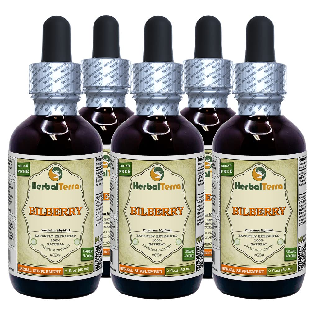 Herbal Terra LLC HerbalTerra Bilberry Tincture Liquid Extract - 5x2 fl oz