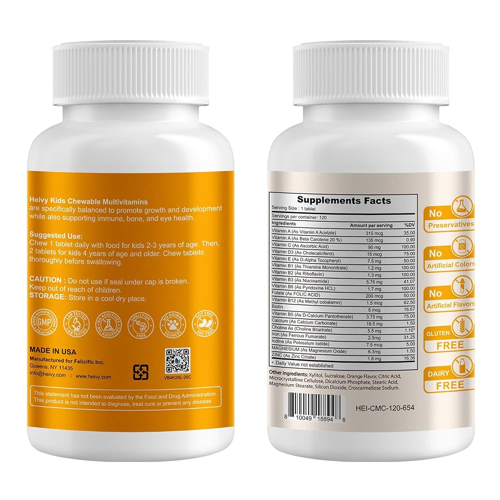 Heivy Children's Multivitamin Chewable - 120 Tablets - image 2