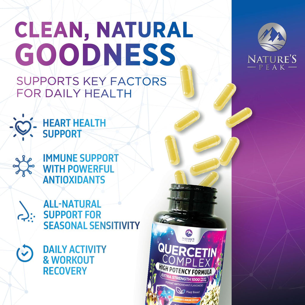 Nature's Peak Quercetin Supplement - Extra Strength Antioxidant