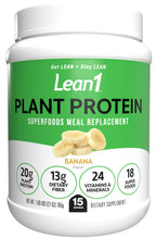LEAN1 Plant-Based Protein Powder Meal Replacement Banana - 15 Servings