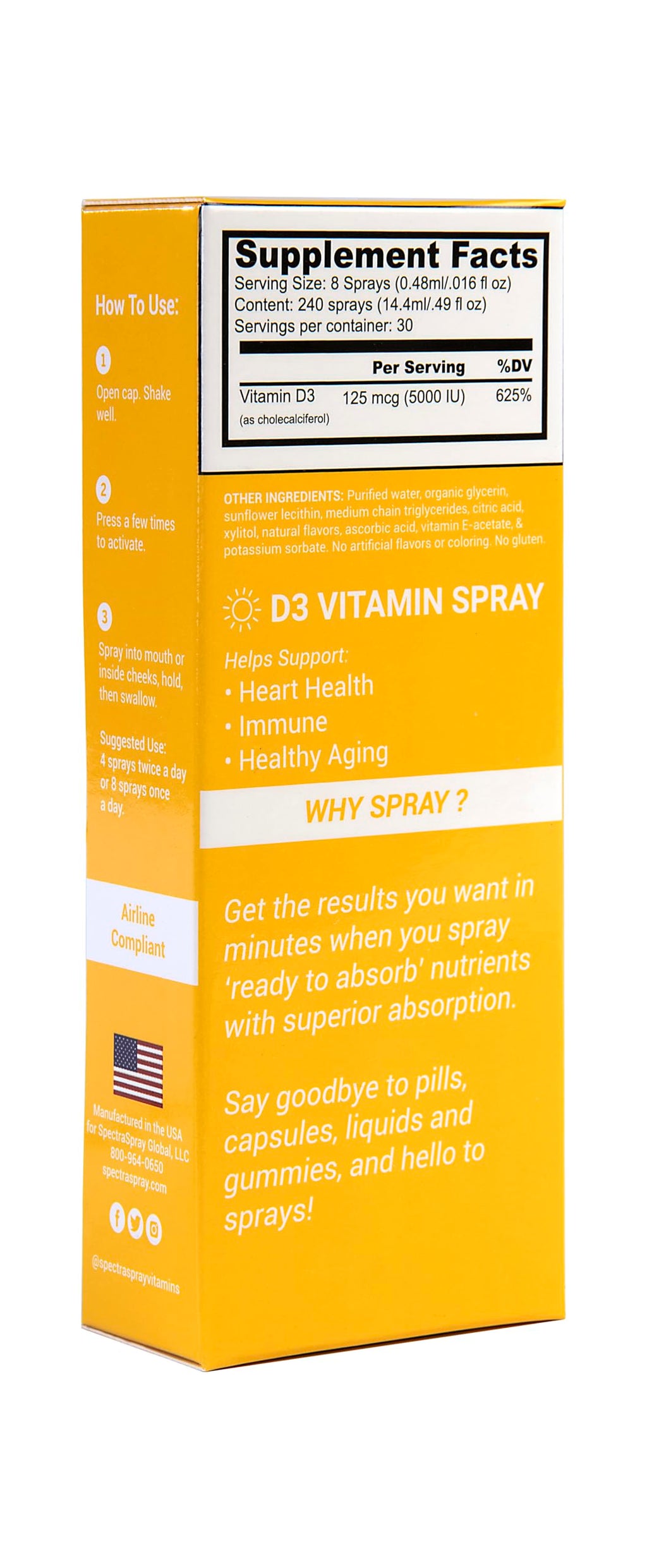 Spectraspray Vitamin D3 5000IU Spray - 30 Day Supply - image 3