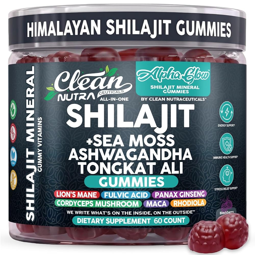 Clean Nutraceuticals Alpha Glow Shilajit Gummies - 60 Count