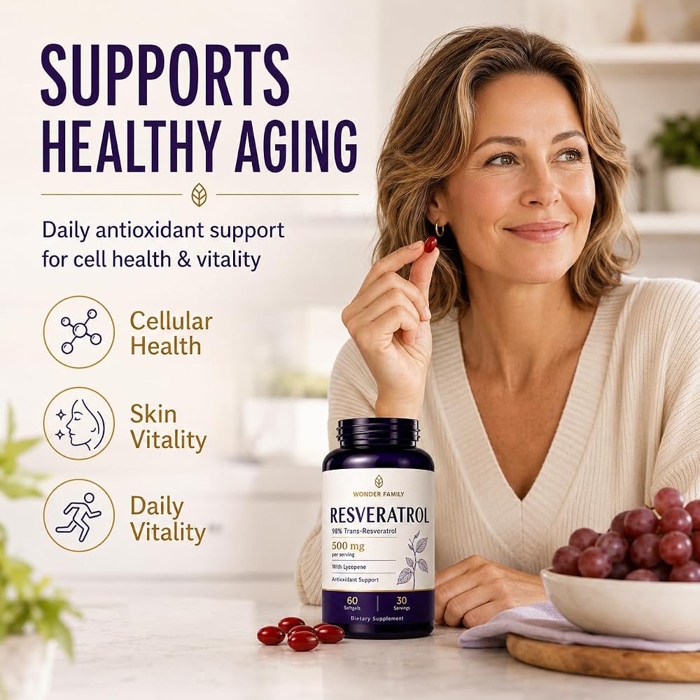 WONDER FAMILY Resveratrol Supplement 500mg