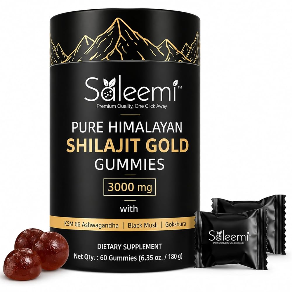 SALEEMI Shilajit Gummies with Ashwagandha & Gokshura - 60 Gummies