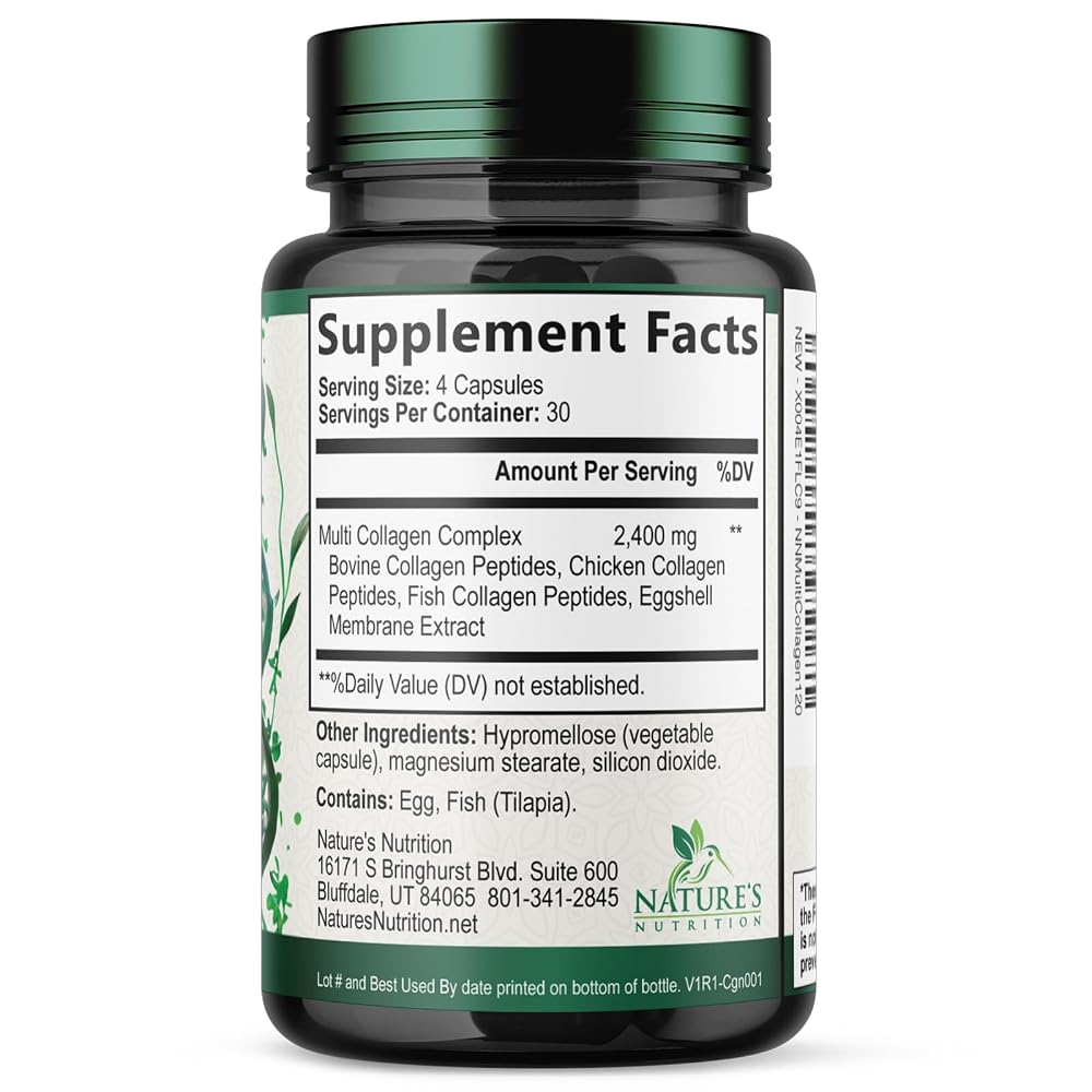 Nature's Nutrition Multi Collagen Pills - Hydrolyzed Collagen