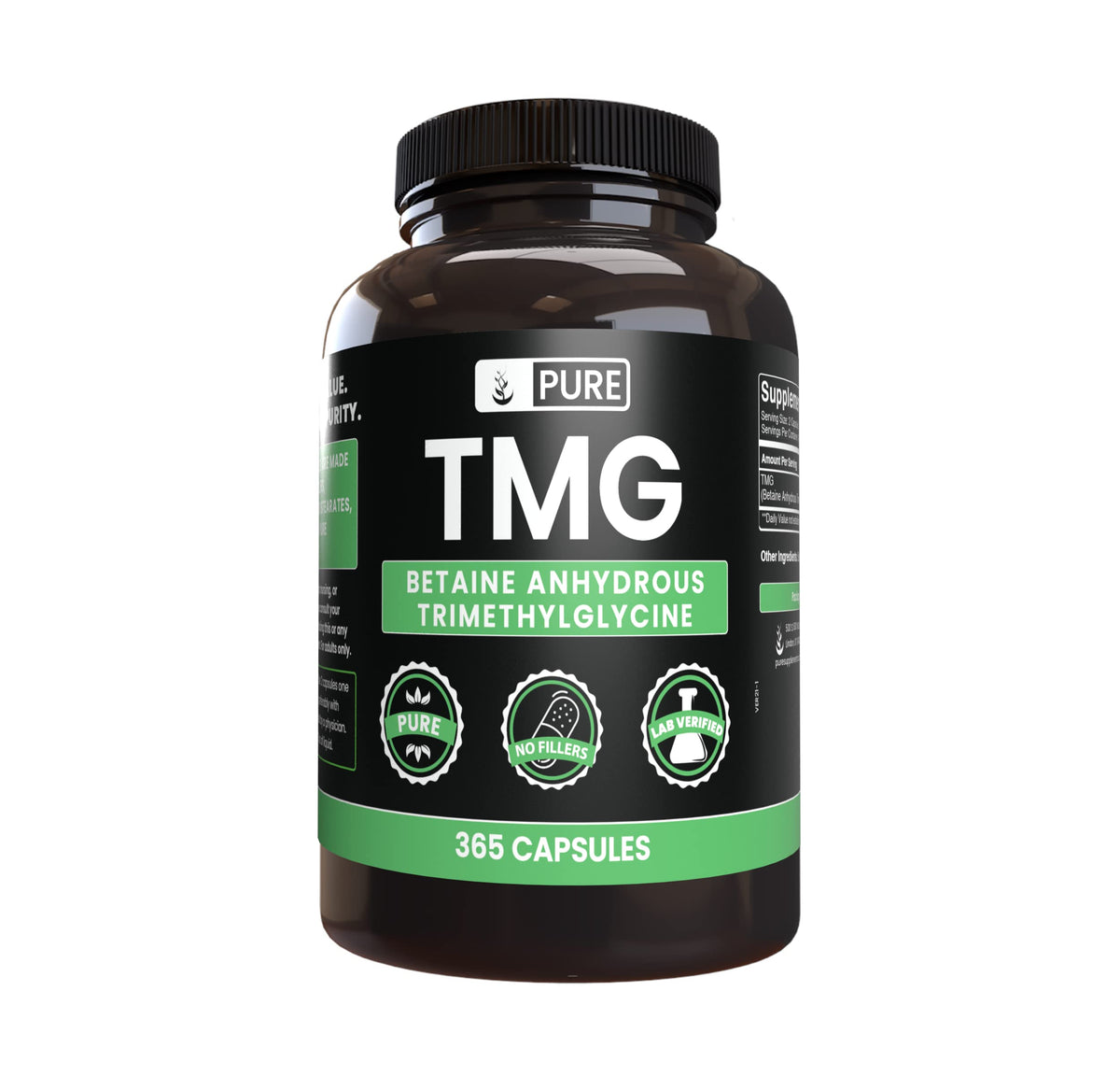 Pure Original Ingredients TMG Betaine Trimethylglycine - 365 Capsules