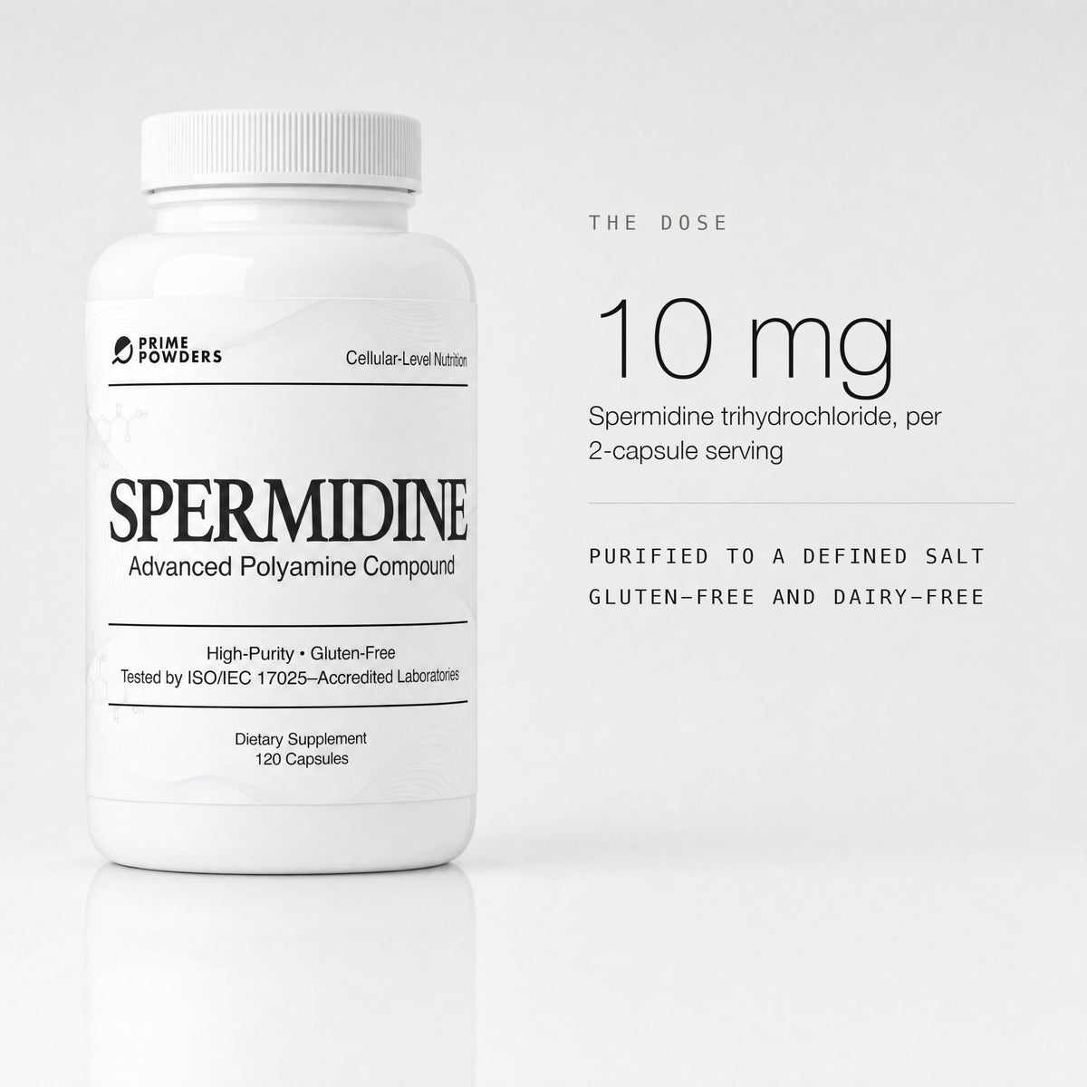 Prime Powders Spermidine Supplement 10mg - 120 Capsules - image 2