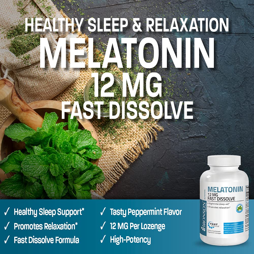 Bronson Melatonin 12mg Fast Dissolve Relaxation Support