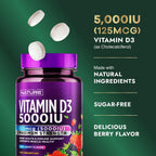 Built by Nature Chewable Vitamin D3 5000 IU - 60 Tablets - image 3