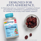 SOLARAY D-Mannose with CranActin Cranberry Supplement - 150 Capsules - image 3