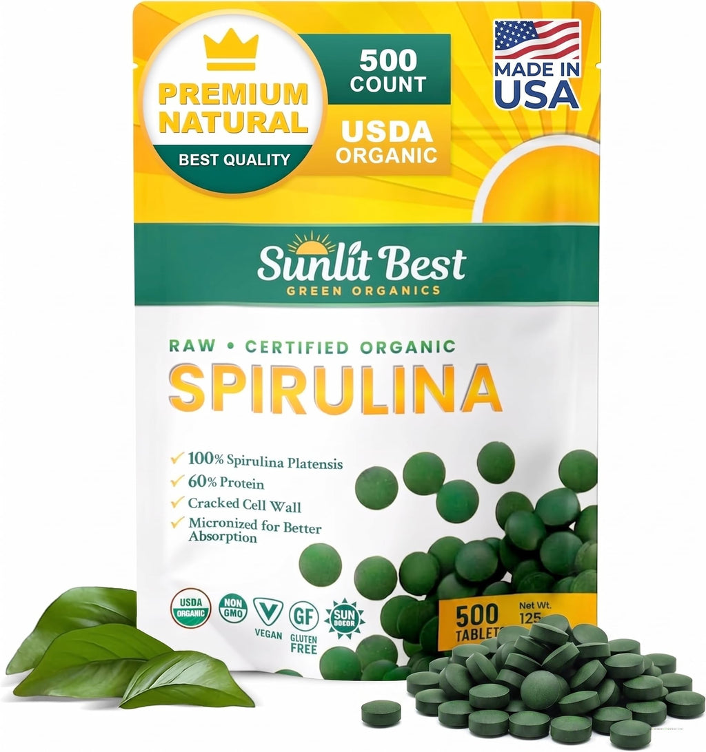 Sunlit Best - USDA Organic Spirulina Tablet - Natural Super Greens