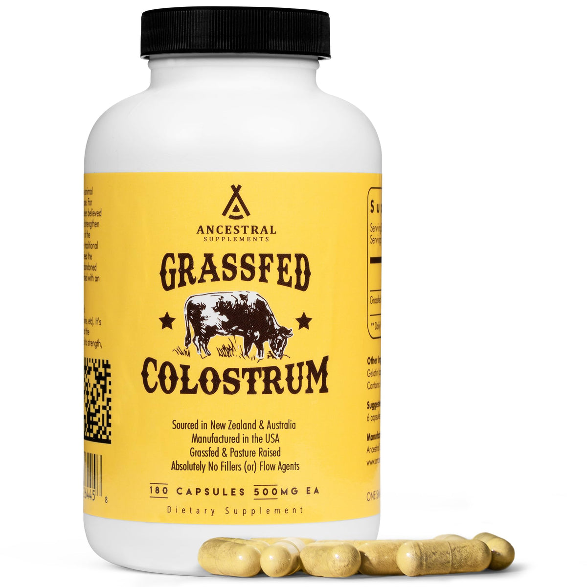 Ancestral Supplements Grass Fed Beef Colostrum - 180 Capsules