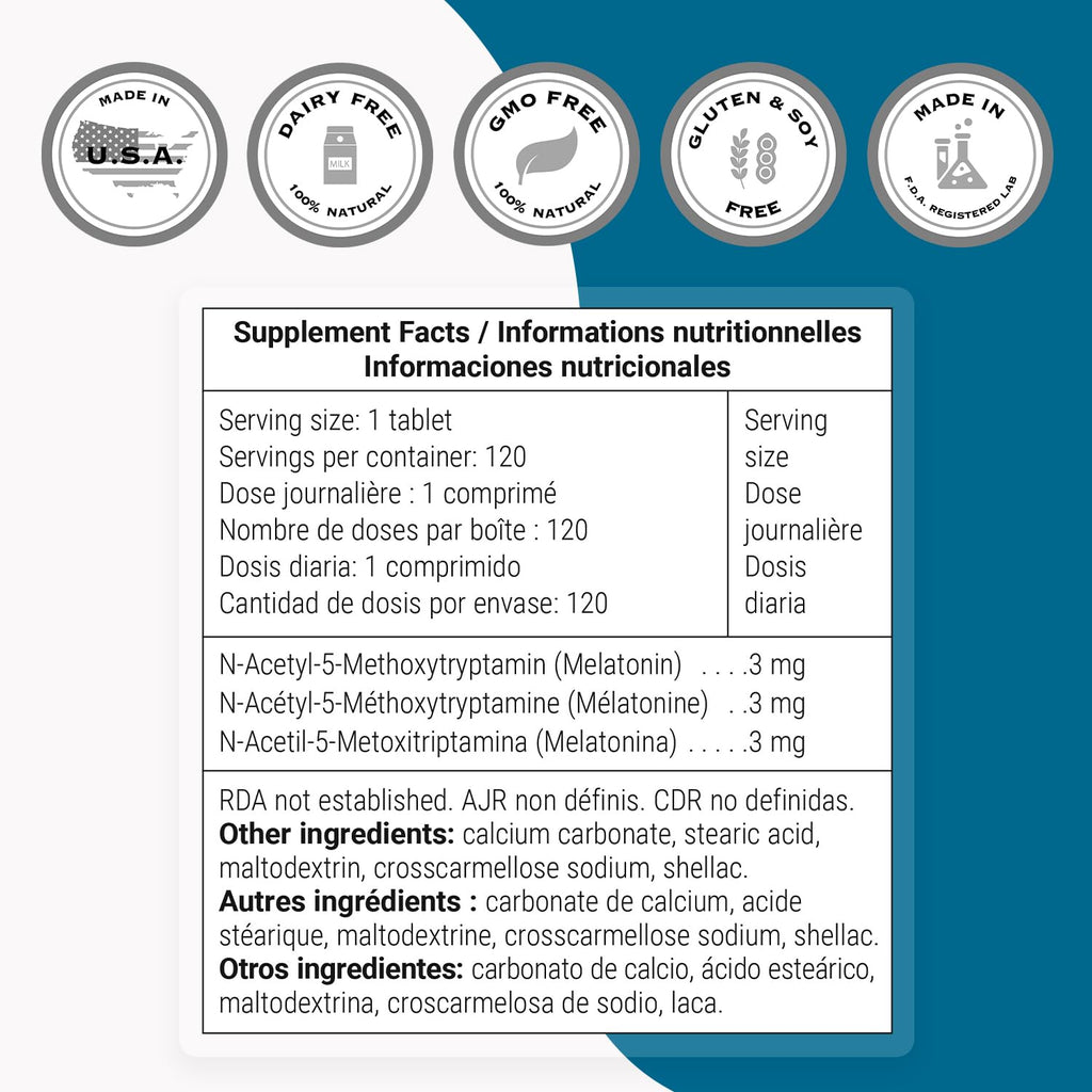 Supersmart Melatonin 3mg Fast Dissolve Tablets for Sleep - 120 Tablets - image 3