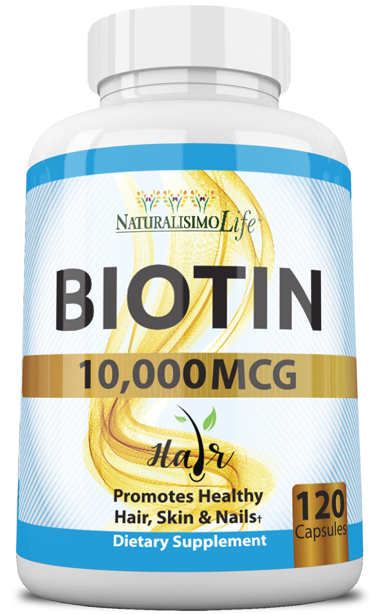 NaturalisimoLife Biotin 10,000 mcg High Potency - 120 Capsules