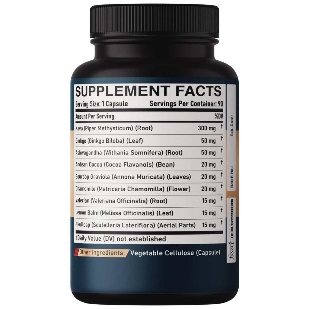 DEDICAD Kava Kava Capsules with Ashwagandha & Valerian - 90 Capsules - image 7
